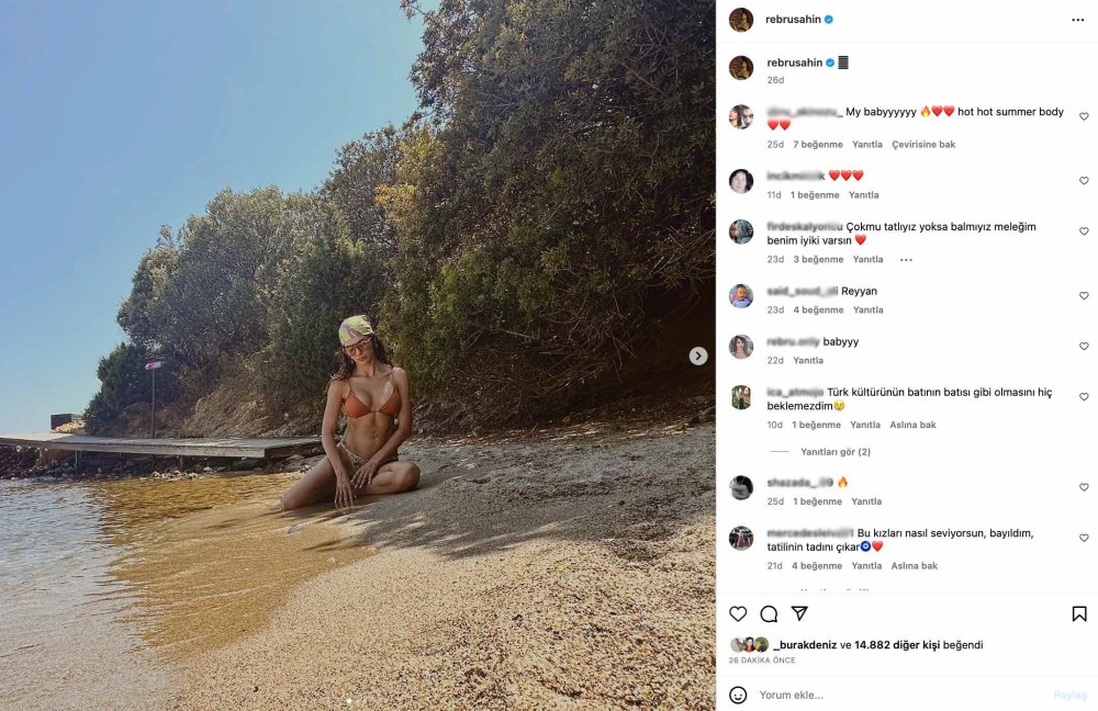 ebru sahin in bikinili yaz paylasimi begeni topladi